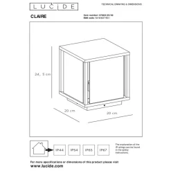 Lucide CLAIRE Sokkellamp - Antraciet