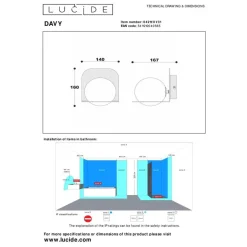 Lucide DAVY Wandlamp - Wit