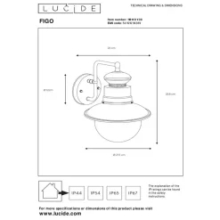 Lucide FIGO Wandlamp - Zwart