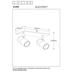 Lucide GORIK Plafondspot - Zwart