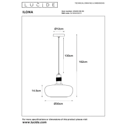 Lucide ILONA Hanglamp - Amber