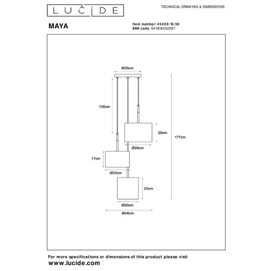 Lucide MAYA Hanglamp - Beige