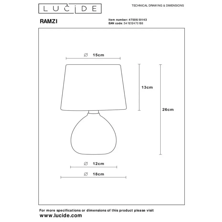Lucide RAMZI Tafellamp - Bruin