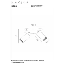Lucide RITMO Plafondspot - Mat Goud / Messing