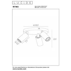 Lucide RITMO Plafondspot - Koffie