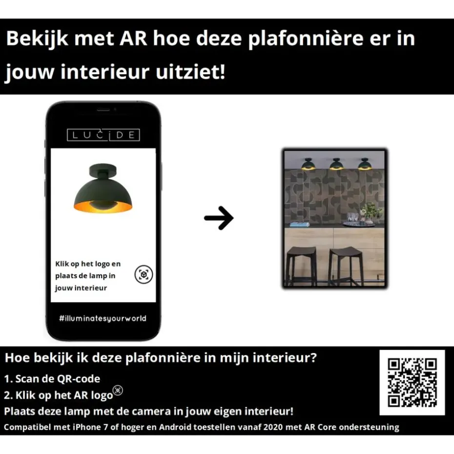 Lucide SIEMON Plafonnière - Groen