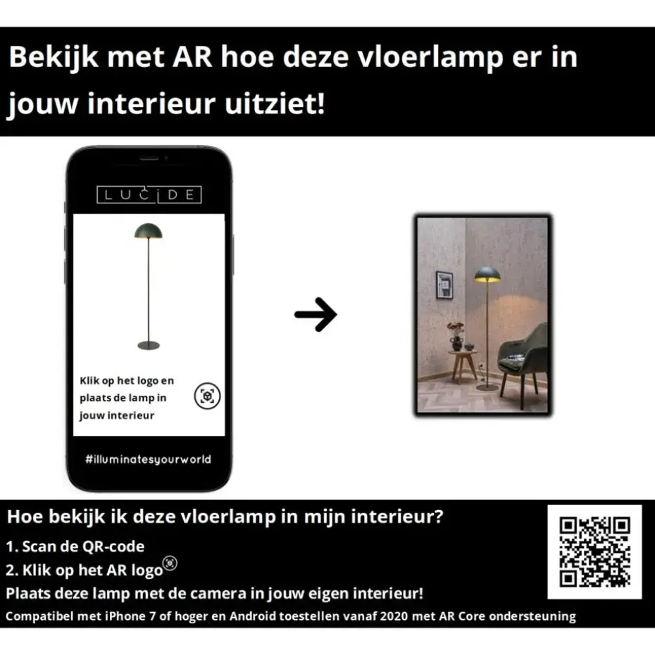 Lucide SIEMON Vloerlamp - Groen