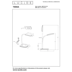Lucide TESSA Bureaulamp - Zwart
