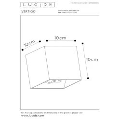 Lucide VERTIGO Wandlamp - Zwart