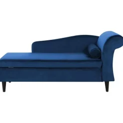 LUIRO - Chaise longue - Blauw - Rechterzijde - Fluweel