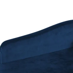 LUIRO - Chaise longue - Blauw - Rechterzijde - Fluweel