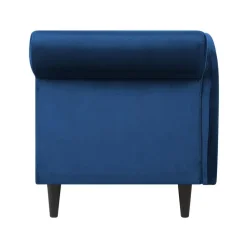 LUIRO - Chaise longue - Blauw - Rechterzijde - Fluweel