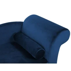LUIRO - Chaise longue - Blauw - Rechterzijde - Fluweel