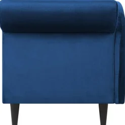 LUIRO - Chaise longue - Blauw - Rechterzijde - Fluweel