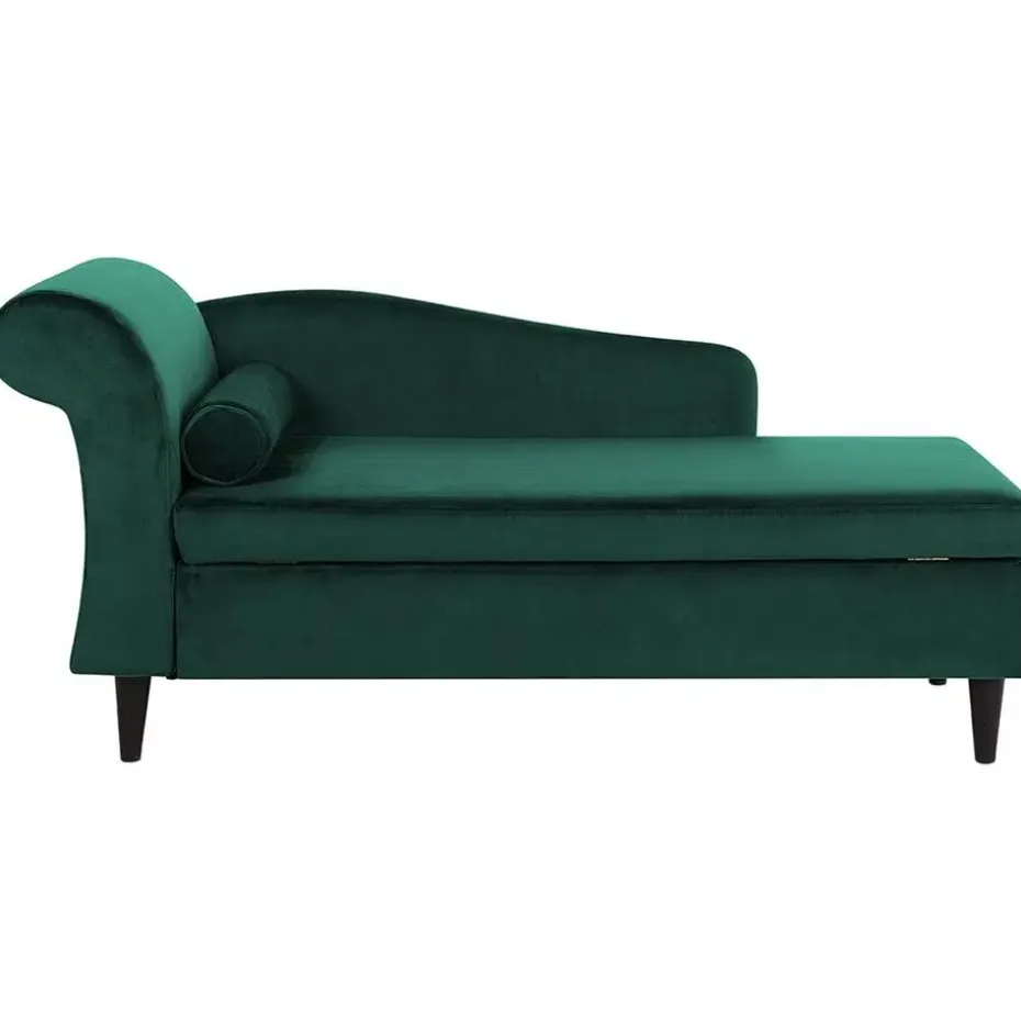 LUIRO - Chaise longue - Groen - Linkerzijde - Fluweel
