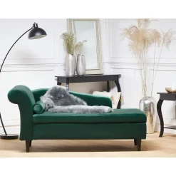 LUIRO - Chaise longue - Groen - Linkerzijde - Fluweel