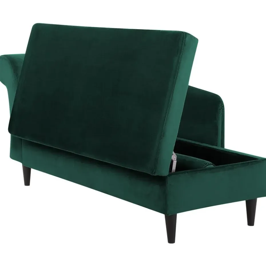 LUIRO - Chaise longue - Groen - Linkerzijde - Fluweel