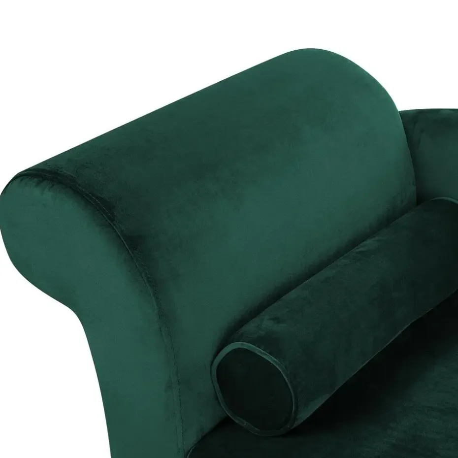 LUIRO - Chaise longue - Groen - Linkerzijde - Fluweel