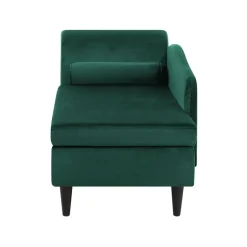 LUIRO - Chaise longue - Groen - Linkerzijde - Fluweel