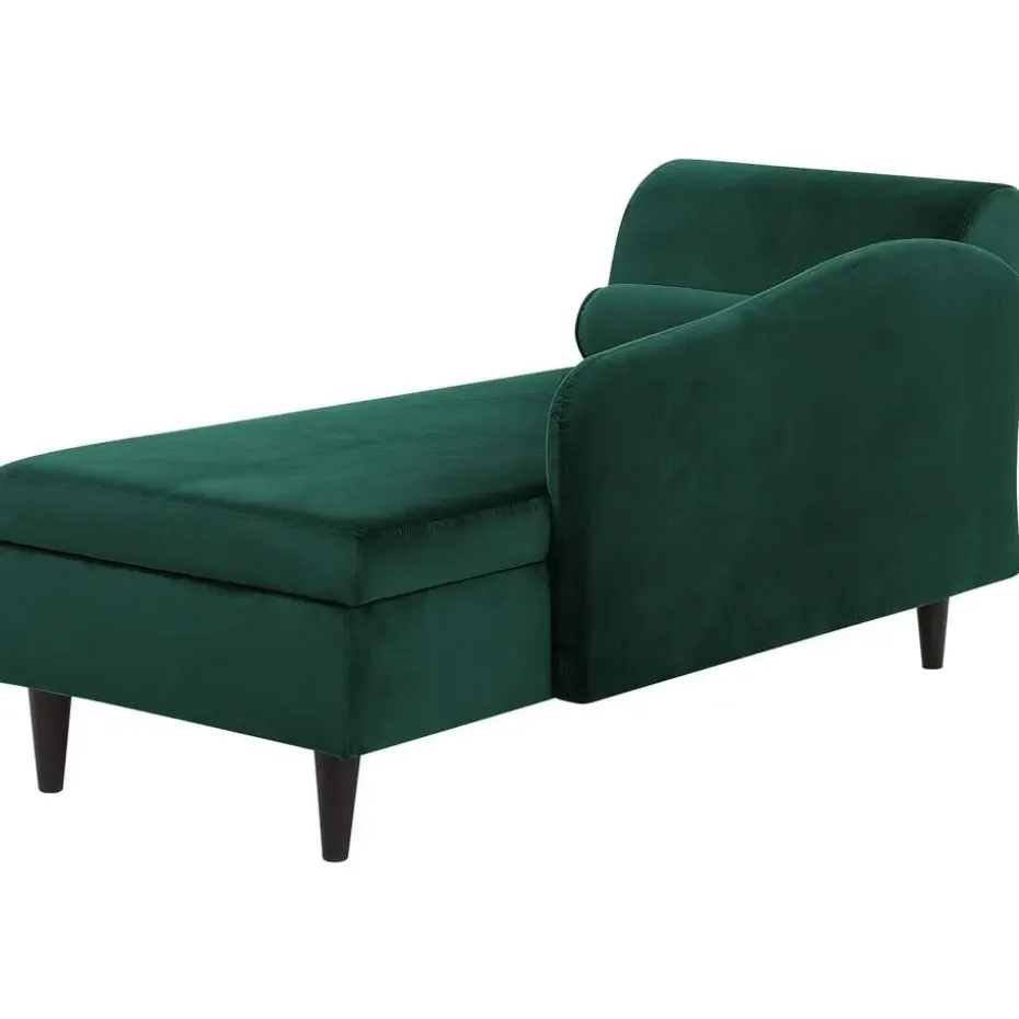 LUIRO - Chaise longue - Groen - Linkerzijde - Fluweel