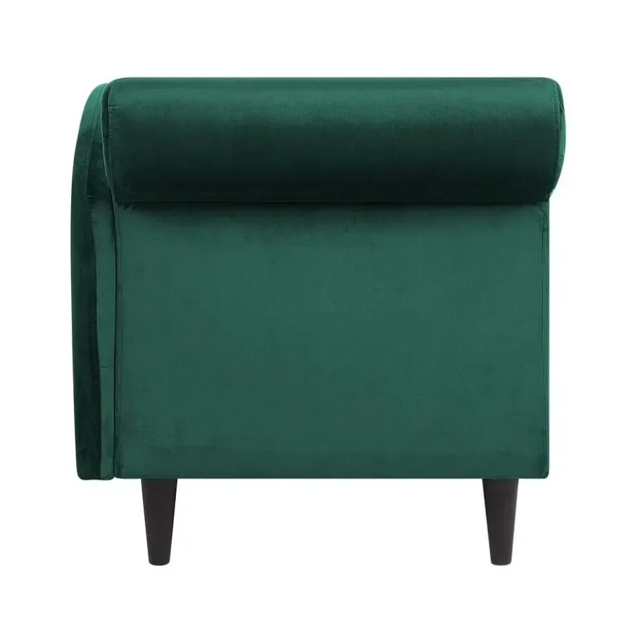 LUIRO - Chaise longue - Groen - Linkerzijde - Fluweel