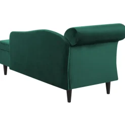 LUIRO - Chaise longue - Groen - Linkerzijde - Fluweel