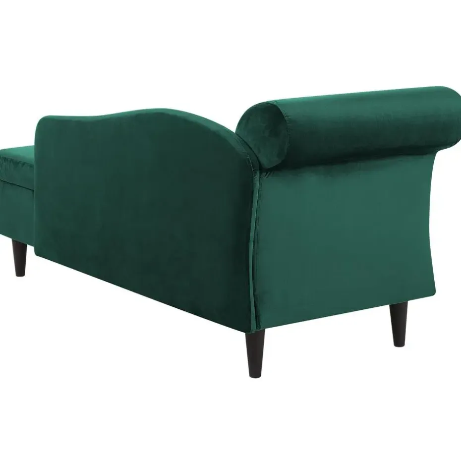 LUIRO - Chaise longue - Groen - Linkerzijde - Fluweel