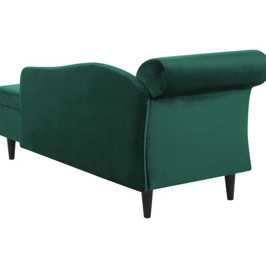 LUIRO - Chaise longue - Groen - Linkerzijde - Fluweel