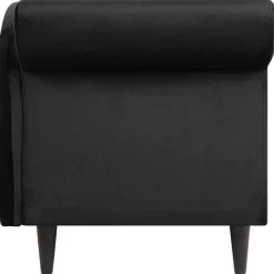 LUIRO - Chaise longue - Zwart - Linkerzijde - Fluweel