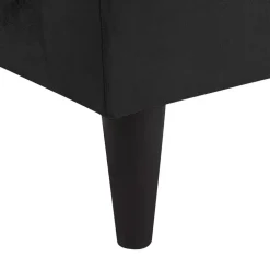 LUIRO - Chaise longue - Zwart - Linkerzijde - Fluweel