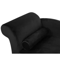 LUIRO - Chaise longue - Zwart - Linkerzijde - Fluweel