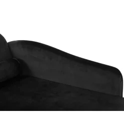 LUIRO - Chaise longue - Zwart - Linkerzijde - Fluweel