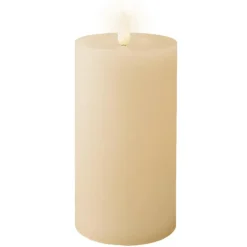 Lumineo LED kaars - creme wit - D7 x H15 cm - met timer