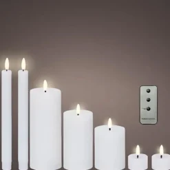 Lumineo LED kaarsen set - 7-delig - wit - met afstandsbediening