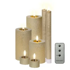 Lumineo LED kaarsen set - 3x st - lichtroze - afstandsbediening