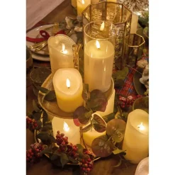 Lumineo LED stompkaarsen - 3x - wit- in glas - met timer