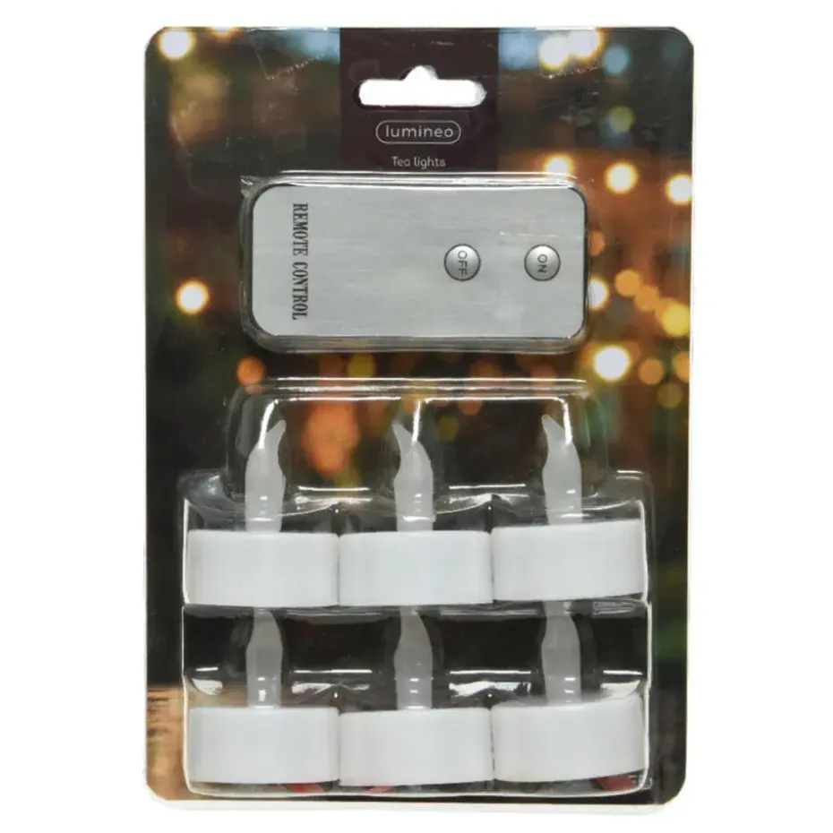 Lumineo LED waxinelichtjes - 6x stuks - wit