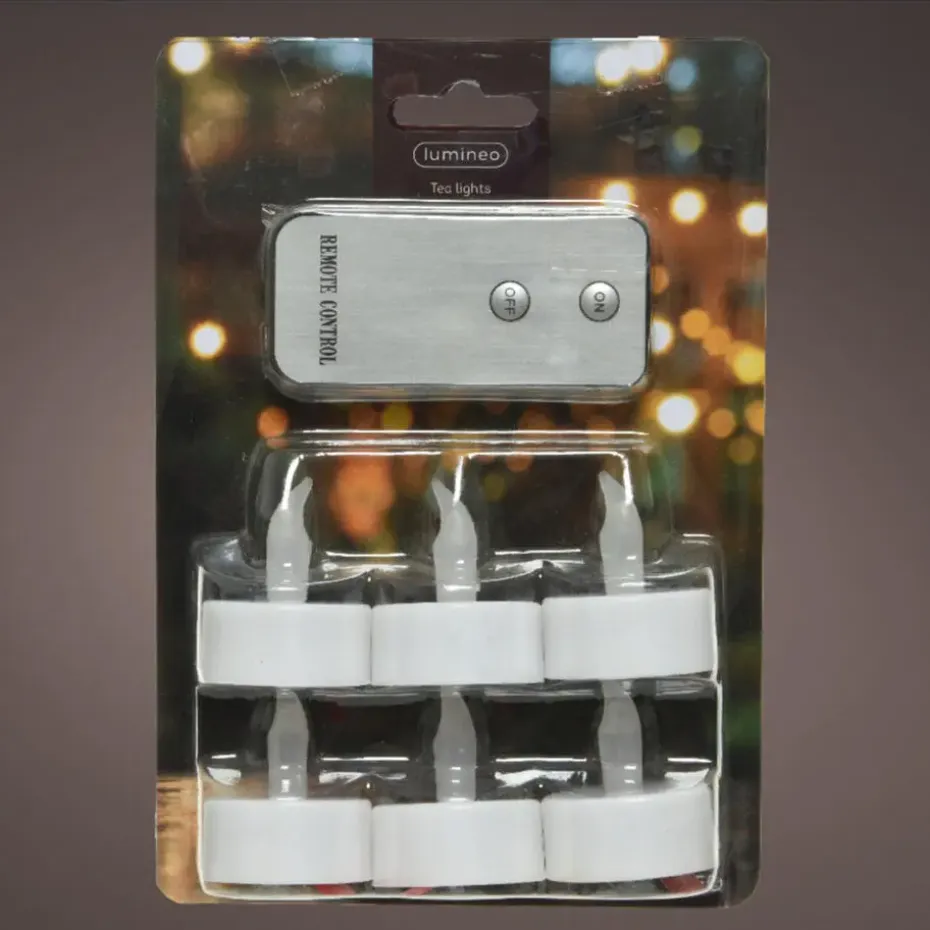 Lumineo LED waxinelichtjes - 6x stuks - wit