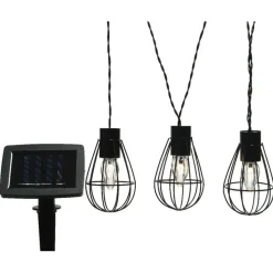 Lumineo Lichtsnoer - solar - metaal - 8 lampjes - 350 cm