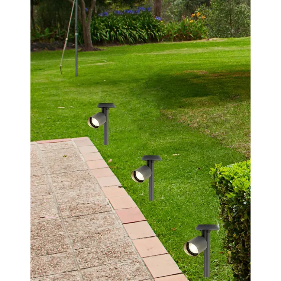 Lumineo Prikspot - solar - antraciet - 25 cm