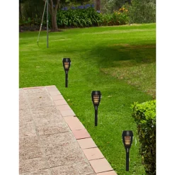 Lumineo Tuinfakkels - 4x stuks - Solar licht - vlameffect - 27 cm