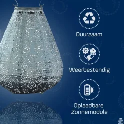 Lumiz Lampion op zonne energie - Solar tuinverlichting - Tulip Set - 3 stuks