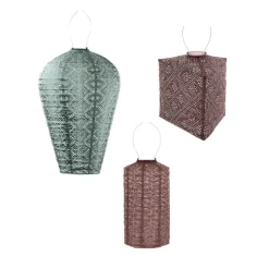 Lumiz Lampion op zonne energie - Solar tuinverlichting - Monaco Set - 3 stuks