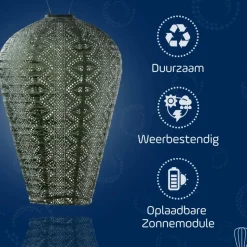 Lumiz Lampion op zonne energie - Solar tuinverlichting - Monaco Set - 3 stuks