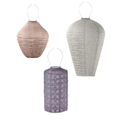 Lumiz Lampion op zonne energie - Solar tuinverlichting - Boedapest Set - 3 stuks