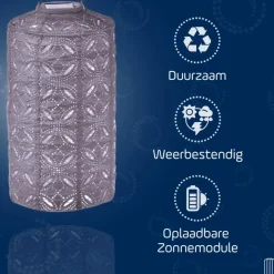 Lumiz Lampion op zonne energie - Solar tuinverlichting - Boedapest Set - 3 stuks