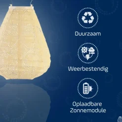 Lumiz Lampion op zonne energie - Solar tuinverlichting - Gele Set - 3 stuks