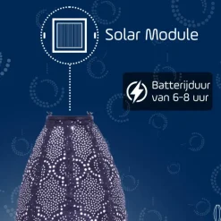 LUMIZ Solar Lampion Bazaar Long Oval - 20 cm - Future Dusk