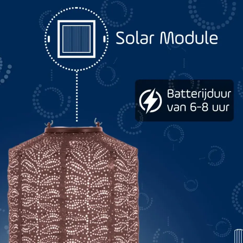 LUMIZ Solar Lampion Folia Cylinder - 18 cm - Plum