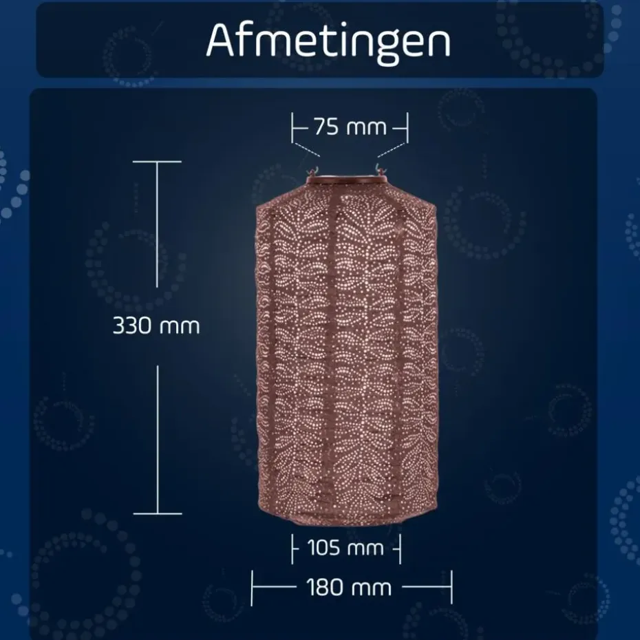 LUMIZ Solar Lampion Folia Cylinder - 18 cm - Plum